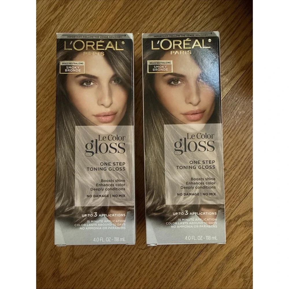 2x L'Oreal Le Color Gloss Smoky Bronde Toning Gloss Brass Neutralizing 2 Pack